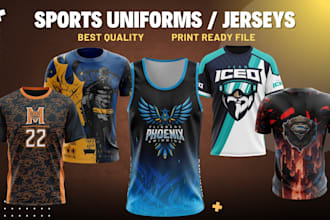 do custom jersey design or sublimation sports uniform design