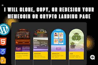 copy, clone, or redesign memecoin, crypto landing page