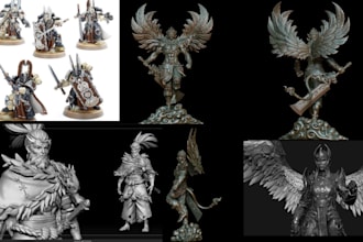 sculpt miniature models, warhammer40k dnd for resin printing