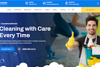 design a professional cleaning service website