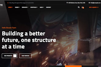 construction website, wix construction website with seo and speed optimization