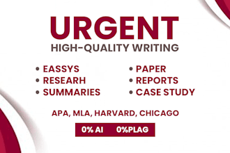 professionally write reports, summaries and case studies
