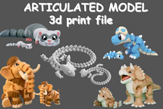 create 3d print file 3d articulated model 3d flexi toy 3d bjd doll fidget toy