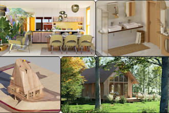 do interior exterior architectural renders, d5, rhino, revit