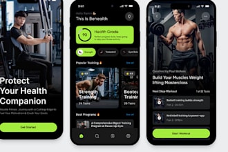 build android  IOS app for personal trainer, fitness,gym and health  with UI UX