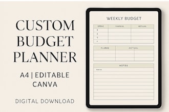create a budget planner template in canva for etsy or personal use
