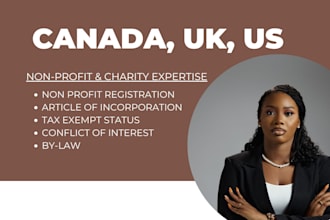 register canada non profit, UK charity, US non profit, 501c3, coi, aol, bylaw