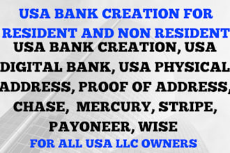 create USA bank for non USA resident, USA physical address and proof of address