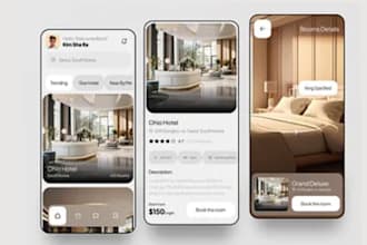 build android ios app for hotel booking, travel, and event booking with ui ux