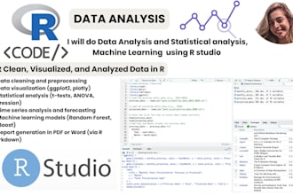 do data analysis and statistical analysis using r studio
