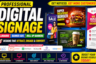 digital signage digital billboards banner ads roll up via xibo yodeck optisigns