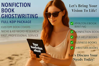 be your nonfiction ghostwriter, handle KDP market research and design covers