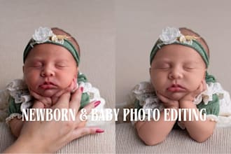edit and retouch professional newborn photos