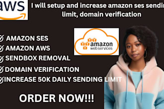 setup and increase amazon ses sending limit, domain verification
