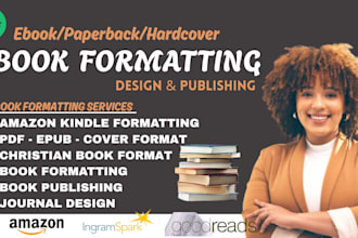 do book layout journal design, ebook formatting kindle paperback for print file
