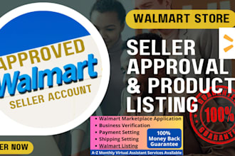 create an approval walmart marketplace, set up seller store