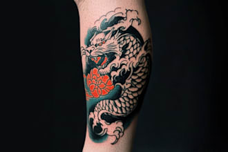 draw a japanese or oriental tattoo design for you