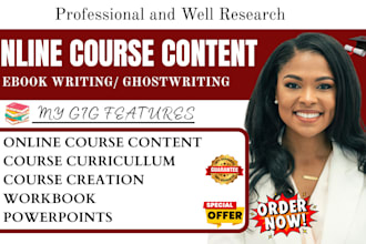 do online course content, course creation, course curriculum ebook online course