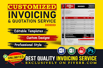 design invoice, receipt, price list, certificate and checklist for your business