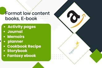 format low content book, activity exercise book fitness journal planner memoir