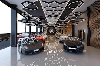 do realistic 3d car showroom design 3d car dealership motorhome car park design