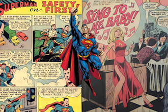 design a colorful webcomic or nsfw comic strip in modern or retro style