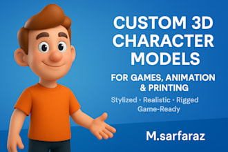 3d character modeling for printing or rendering 3d game character or animation