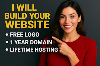 build a pro website, hosting, one year domain for lifetime