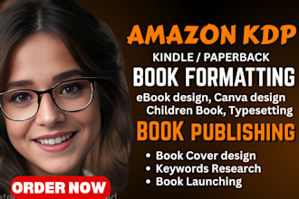 do book formatting and amazon kdp book publishing, book design and typesetting