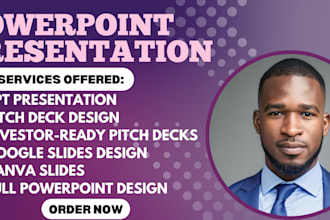 do powerpoint presentation pitch deck design google slide canva design PPT slide