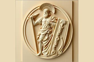 create high detailed 3d bas relief model 3d engraving 3d printing 3d coin model