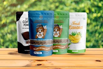 do quality product label design, design pouch label for your brand, 3d mock up