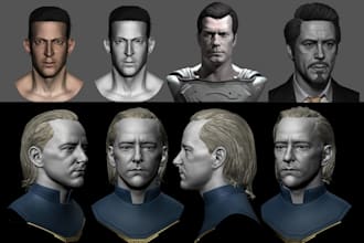 sculpt realistic 3d head likeness 3d face model 3d bust printing file 3d statue