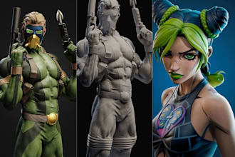 sculpt 3d character modeling 3d articulated action figure 3d model for printing