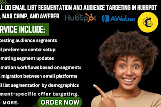 do email list segmentation audience targeting in hubspot crm mailchimp aweber