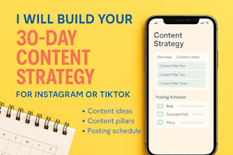 build your 30 day content strategy for instagram or tiktok