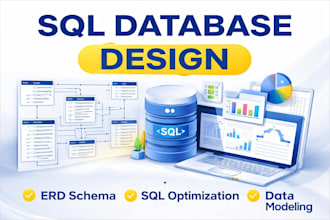 design sql database schema, erd and relational database for your project