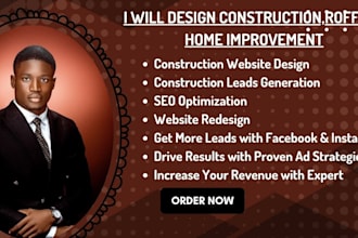 design construction website roofing website home improvement handyman website