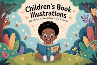 draw children book illustrations and african american storybook art