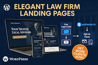 develop law firm wordpress website, create law firm systeme io lead funnel