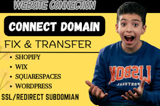 connect, fix, transfer or redirect domain to shopify, wix and wordpress