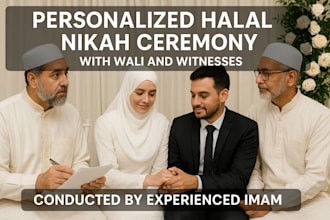 halal nikah ceremony with wali and witnesses conducted by experienced imam