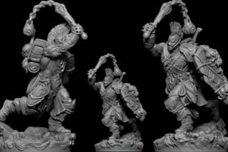 sculpt 3d miniature tabletop 3d creature warhammer 40k 3d figurine for printing