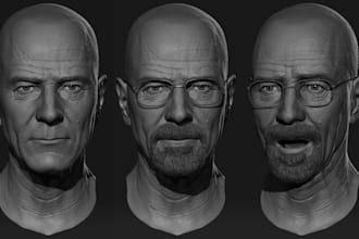 sculpt realistic 3d head model face scan 3d bust stl in zbrush for 3d printing