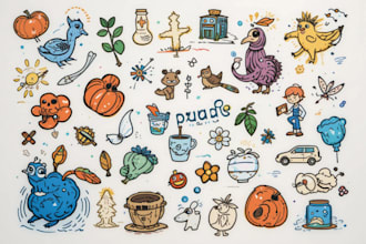 create cartoon doodle art illustration for your project
