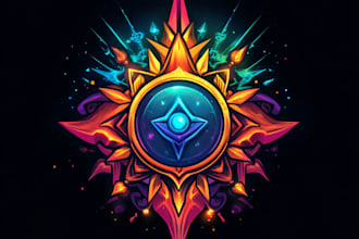 create medieval fantasy game, rpg, mmo game logo