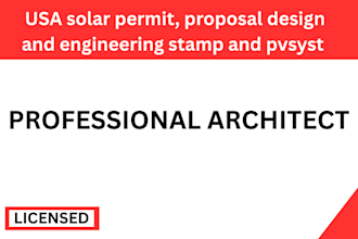 provide USA solar permit, proposal design and engineering stamp and pvsyst