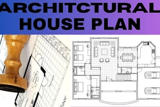 draft a 2d cad floor, elevations and section plan on autocad