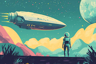 design a spaceship, sci fi illustration and sci fi art