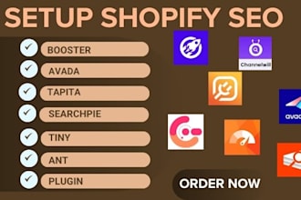 setup shopify store shopify seo booster avada tapita searchpie tiny ant plugin